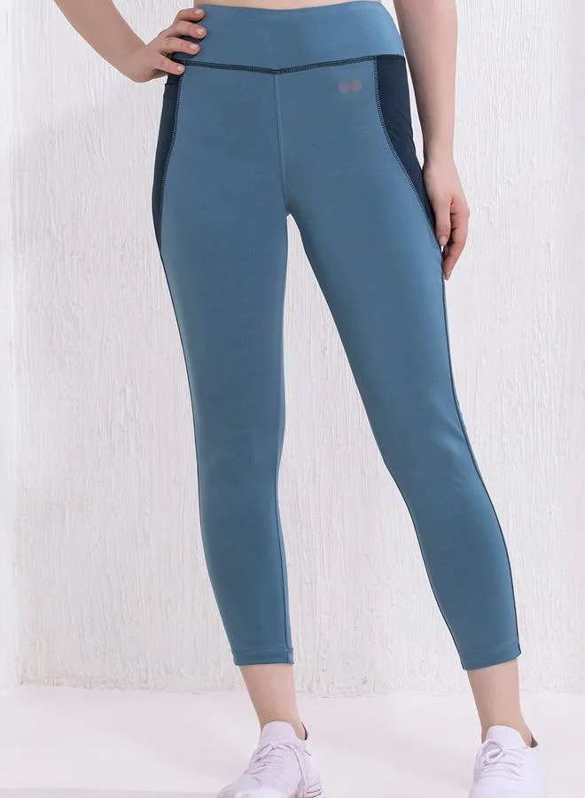 كلوفيا تايتس رياضي أزرق فاتح بخصر متوسط وطول الكاحل