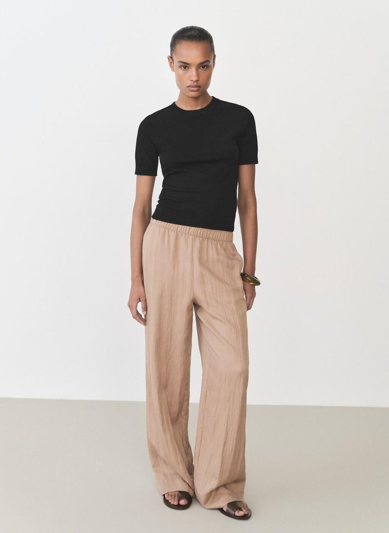 MANGO Short-Sleeved Fine-Knit Sweater  - Image 1