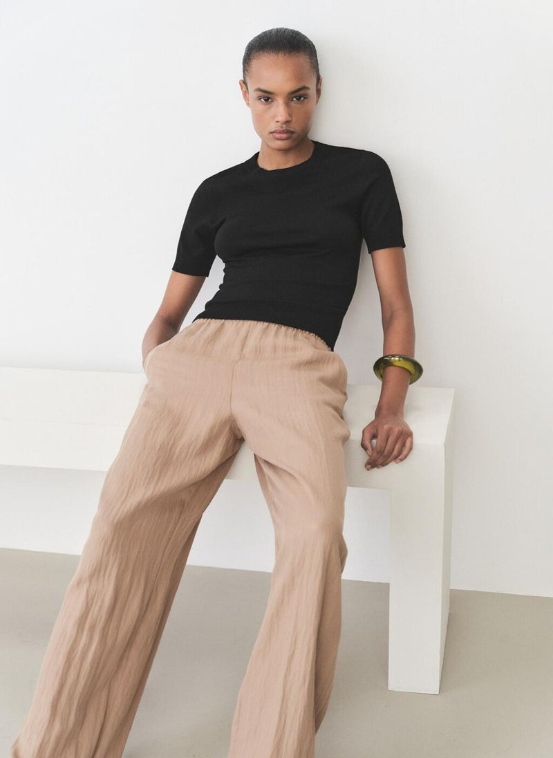 MANGO Short-Sleeved Fine-Knit Sweater  - Image 4