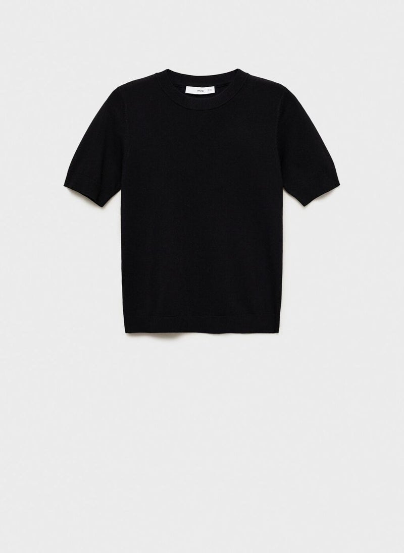 MANGO Short-Sleeved Fine-Knit Sweater  - Image 5