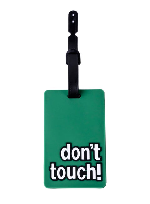 Luggage Tag with Name ID Card, Personalized Identifier ID Labels, Flexible PVC Travel Tags, Secure Travel Luggage Labels for Baggage Identity, Suitcase Tag  – "DON'T TOUCH" Text, Green