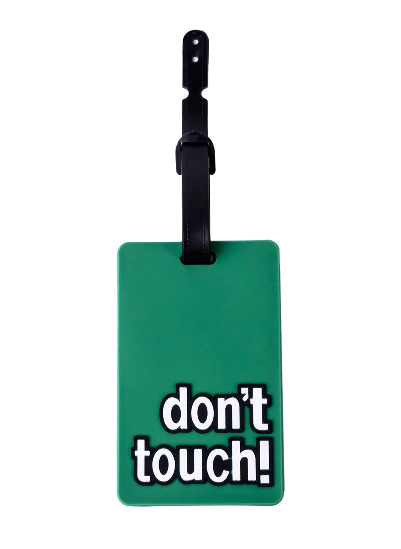 Cuisine Art Luggage Tag with Name ID Card, Personalized Identifier ID Labels, Flexible PVC Travel Tags, Secure Travel Luggage Labels for Baggage Identity, Suitcase Tag  – "DON'T TOUCH" Text, Green  - Image 1