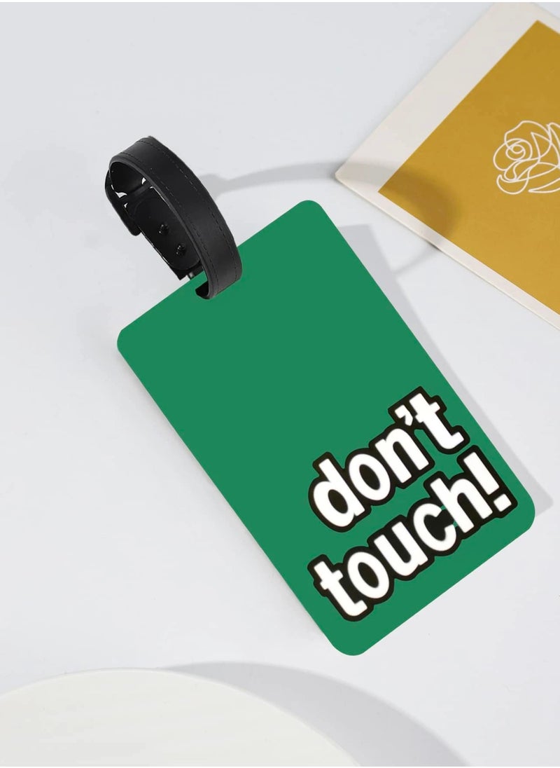 Cuisine Art Luggage Tag with Name ID Card, Personalized Identifier ID Labels, Flexible PVC Travel Tags, Secure Travel Luggage Labels for Baggage Identity, Suitcase Tag  – "DON'T TOUCH" Text, Green  - Image 3