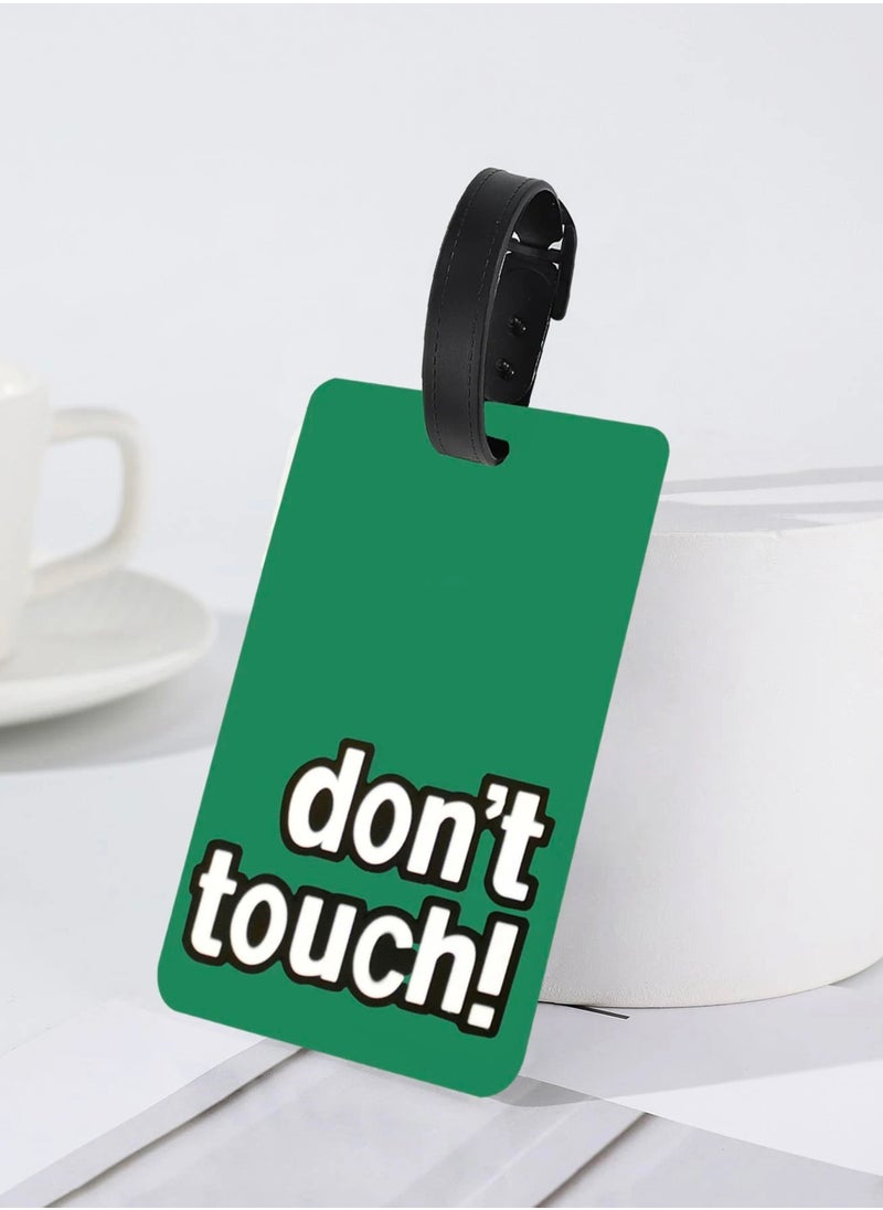 Cuisine Art Luggage Tag with Name ID Card, Personalized Identifier ID Labels, Flexible PVC Travel Tags, Secure Travel Luggage Labels for Baggage Identity, Suitcase Tag  – "DON'T TOUCH" Text, Green  - Image 4