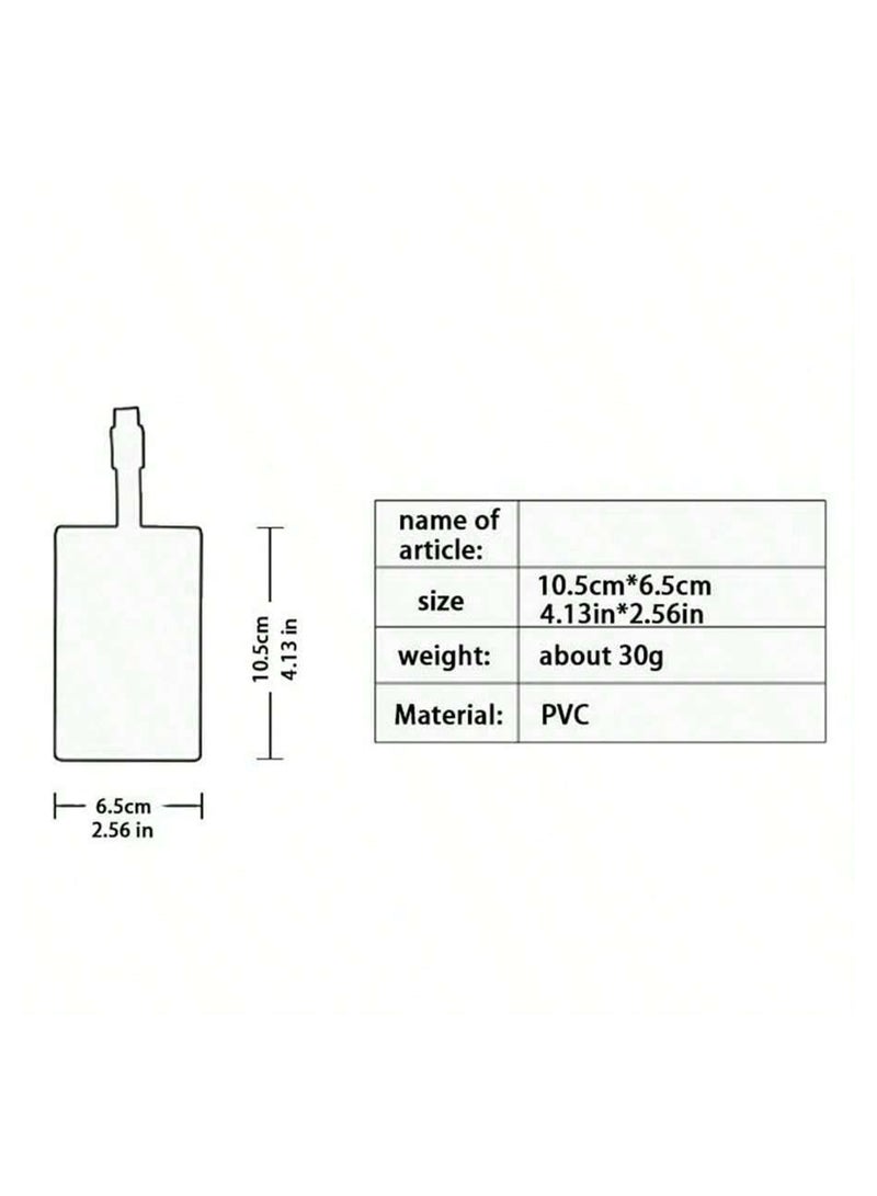 Luggage Tag with Name ID Card, Personalized Identifier ID Labels, Flexible PVC Travel Tags, Secure Travel Luggage Labels for Baggage Identity, Suitcase Tag  – "DON'T TOUCH" Text, Green