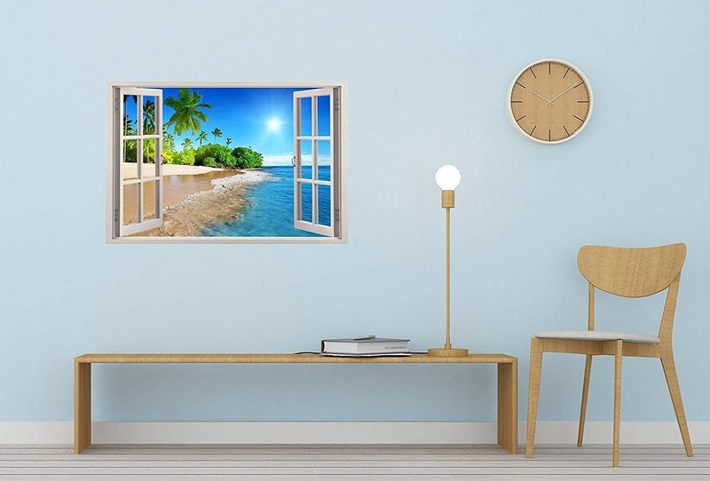 PAPER PLANE DESIGN Vinyl Beach Wall Window Sticker (Beach View, 3 x 2 feet) Design : 05 - Image 4