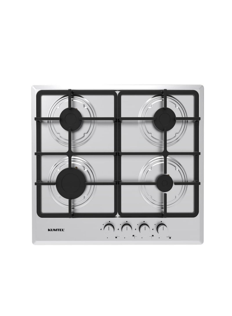 Kumtel Built-In Gas Cooker - Size 60 cm - 4 Burners - Full Safety - Turkish - Steel - M6-40BF/H - Image 2