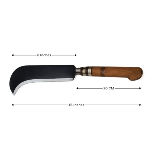YATTA Kozhikkodan Traditional Handmade Koduval Knife | Multipurpose, Forged Carbon-Steel Vettukathi/Koduval | Chopping Vegetables, Meat | 8″ Blade with Wooden Handle - Image 2