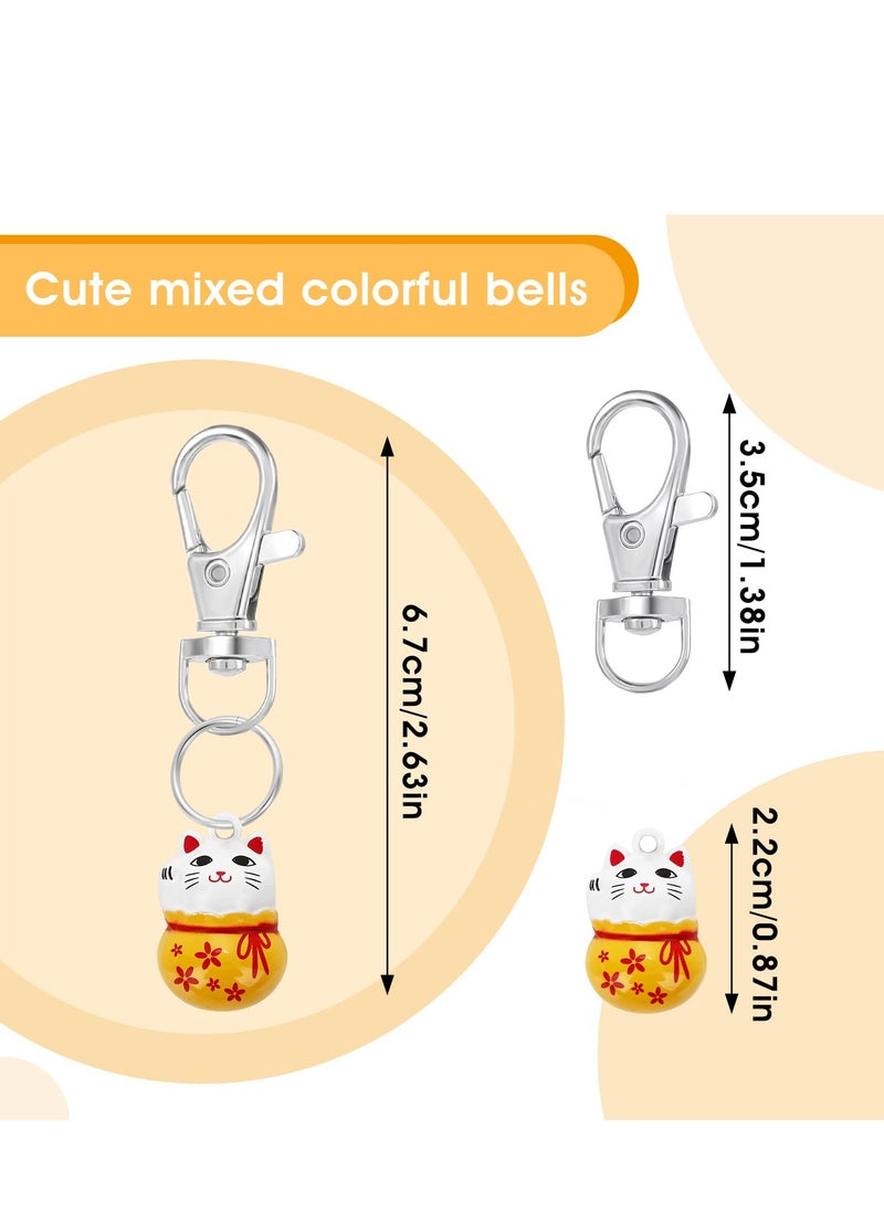 SOLARAE 6 Pack Cat Collar Bells, Lucky Cat Collar Bells Loud Dog Collar Bells for Potty Training Necklace Pendant with Free Clips Key Rings for Pet Pendant Accessories - Image 5