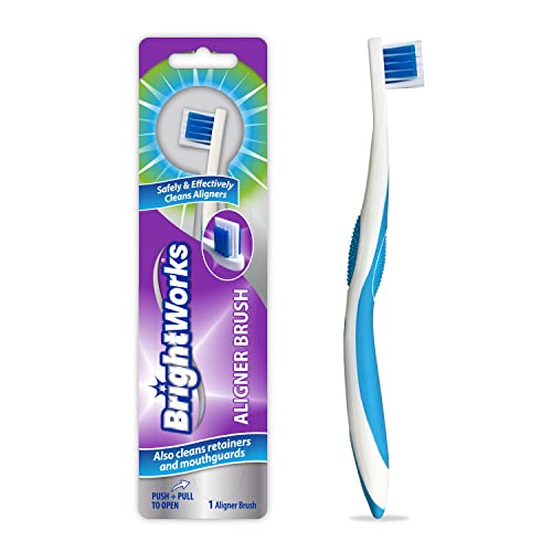 BrightWorks Aligner Brush 3 Pack Safely and Effectively Cleans Aligners Retainers Mouth Guards and Night Guards Easy to Use and Safe for Most Dental Appliances - Image 2