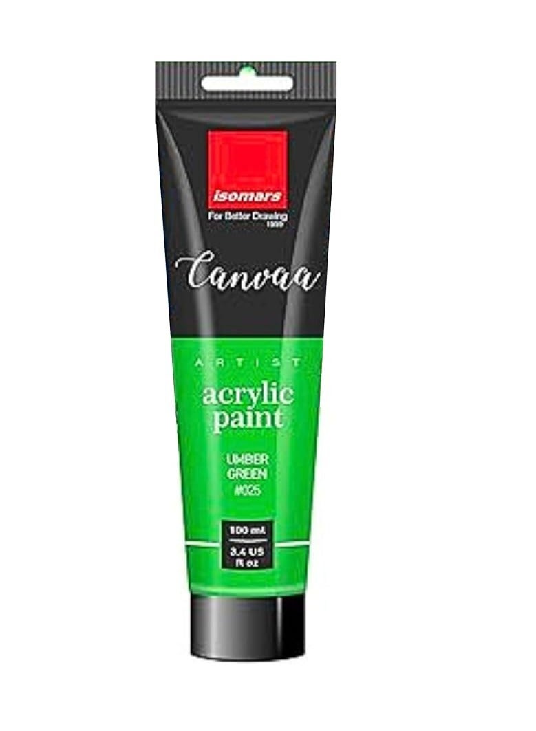 Isomers Canvaa Acrylic Paint 100ml Vibrant Pigmented & Fadeproof Colors - ARTIST SERIES - For Canvas Painting, Scrap Book, Paper Board, Wood & Terracotta Umber Green - Image 1