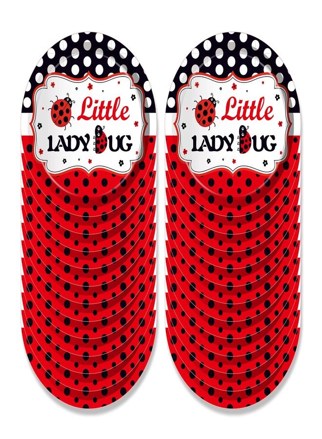 Lide Road 141 PCS Ladybug Fancy Birthday Party Supplies - Disposable Tableware Kit With Red and Black Polka Dot Plates, Cups, Napkins Sets - Serves 16 Guests - Image 2