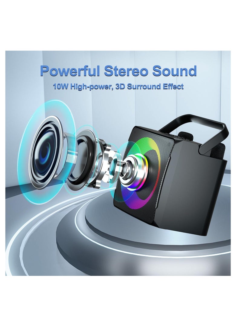 Karaoke Machine, Portable Bluetooth Karaoke Speaker, with 2 Wireless Mics and Dynamic Lights, Ideal Gifts for Girls Boys Home Party, for Karaoke, Party, Birthday - Image 2