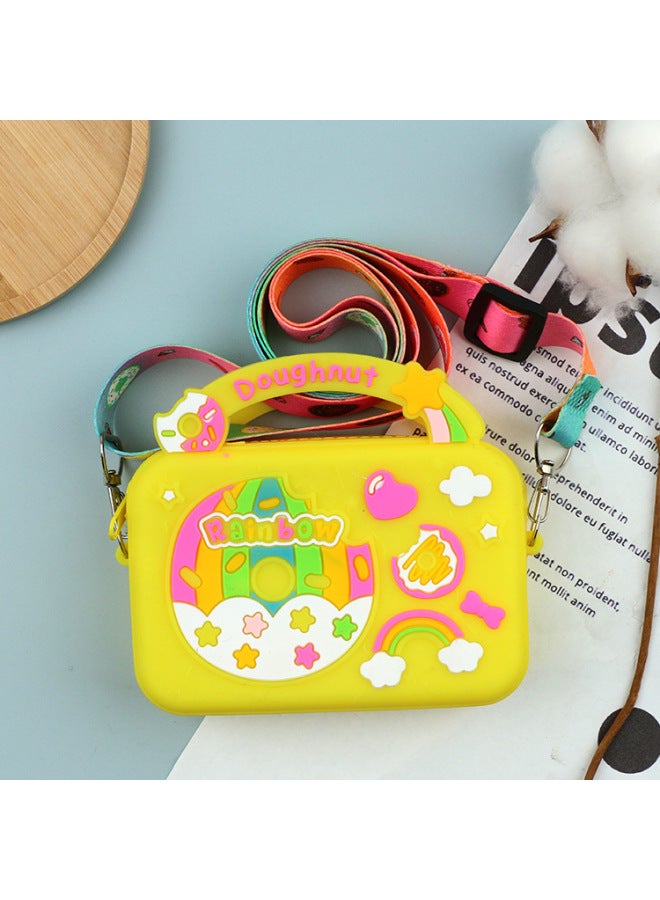 Cartoon Press-down Mini Crossbody Bag For Children Cute Candy-colored Hand-held Tote Key Bag Kawaii Mouse-killing Coin Purse-Color:Purple Rabbit  - Image 4