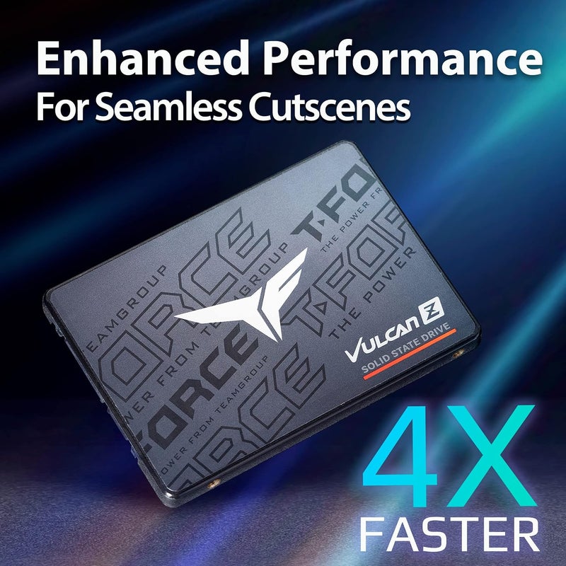 TEAMGROUP T-Force Vulcan Z 1TB مع ذاكرة تخزين مؤقت SLC و NAND ثلاثي الأبعاد TLC مقاس 2.5 بوصة واجهة SATA III محرك أقراص الحالة الصلبة الداخلي SSD (سرعة القراءة/الكتابة تصل إلى 550/500 ميجابايت/ثانية) T253TZ001T0C101 - Image 4