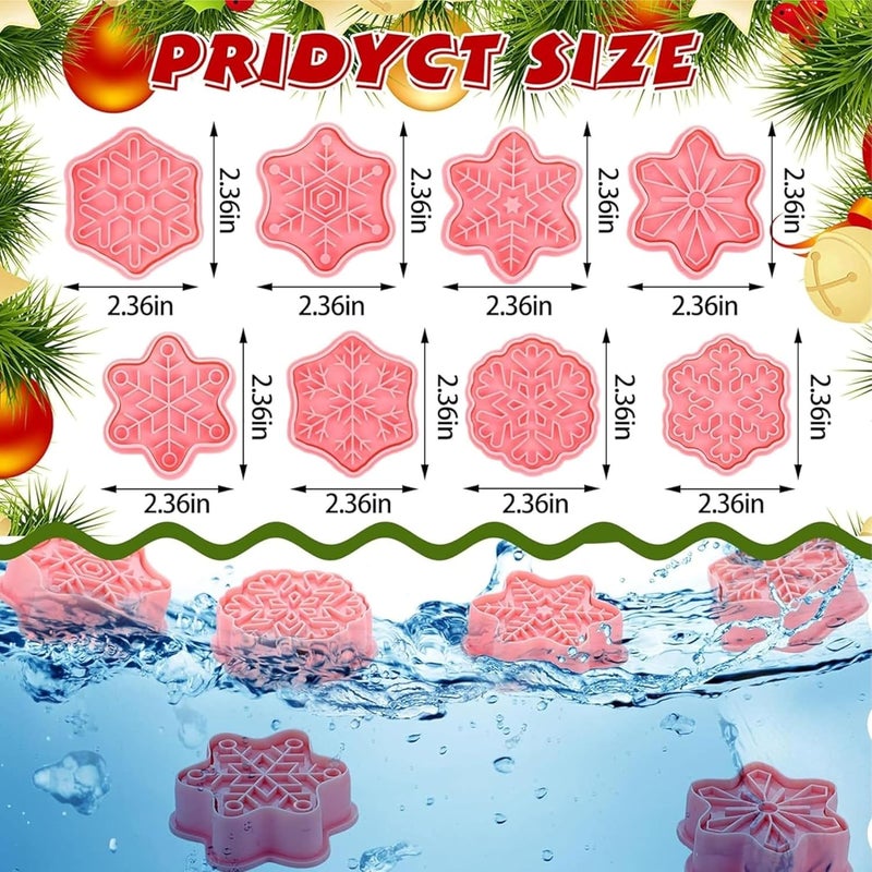 Bake House Snowflakes Combo Silicone Molds 6 Cavity and 8 Pcs Winter Snowflake Cookie Cutters with Plunger Stamps Set 3D for Making Soap Muffins Chocolates Snowflake Cookie Cutter for Baking Snowflake - Image 3