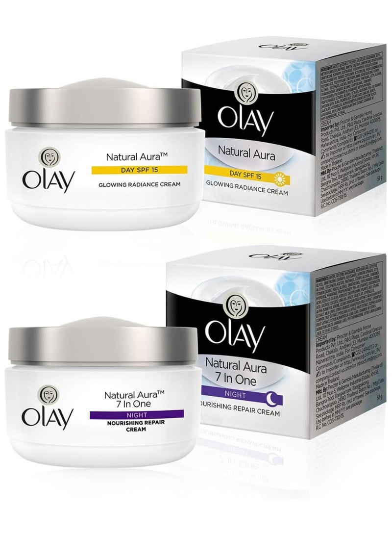 Pack Of 2 Natural Day And Night Cream SPF15 50g