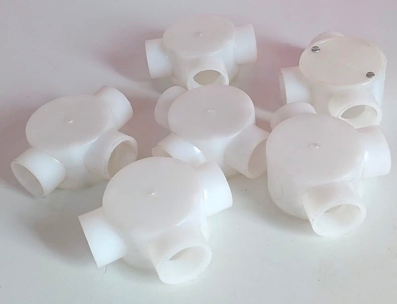 Electrical Junction Box 3 Way 34 Height 25 mm White 6 Pcs  - Image 1