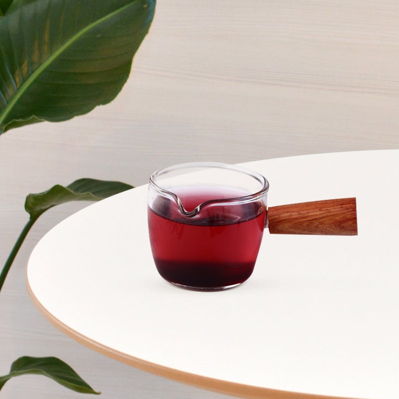 2Pcs Espresso Measuring Cup with Wood Handle Espresso Pouring Cup Espresso Glass Cup - Image 4