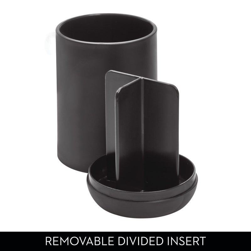 InterDesign iDesign Toothbrush Holder for Normal Toothbrushes, Spin Brushes, and Toothpaste, The Cade Collection - 3" x 3" x 4. 5", Matte Black - Image 4