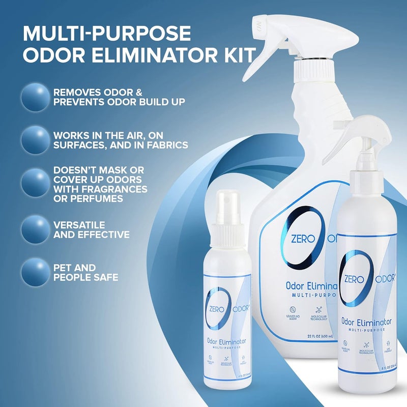 Zero Odor ZOG 1025 General Household Basic Deodorizer Kit - 3 Piece Set - Image 2