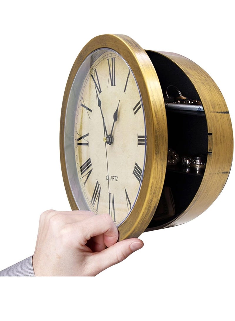Arabest Wall Clock Safe, Wall Mount Clock with Hidden Storage Compartment, Battery Operated Wall Clock Diversion Safe with Secret Interior Storage for Jewelry, Cash, Valuables - Image 1
