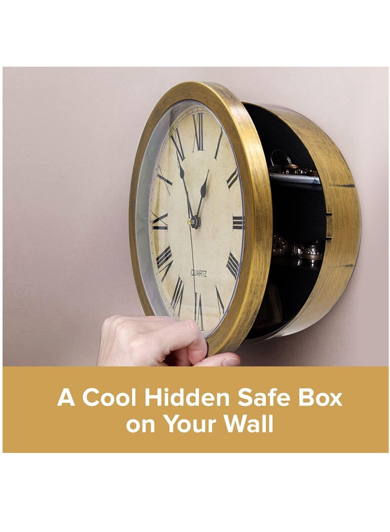 Arabest Wall Clock Safe, Wall Mount Clock with Hidden Storage Compartment, Battery Operated Wall Clock Diversion Safe with Secret Interior Storage for Jewelry, Cash, Valuables - Image 2