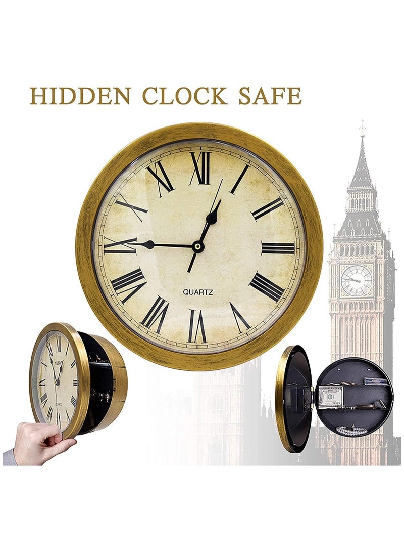 Arabest Wall Clock Safe, Wall Mount Clock with Hidden Storage Compartment, Battery Operated Wall Clock Diversion Safe with Secret Interior Storage for Jewelry, Cash, Valuables - Image 3