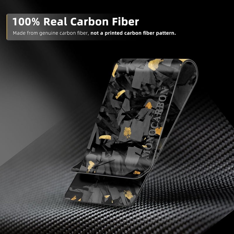 MONOCARBON Carbon-Fiber-Money-Clip-for-Men, Minimalist-Money-Holder for Cash, High Elastic Carbon-Fiber-Wallet, Slim and Durable - Image 5
