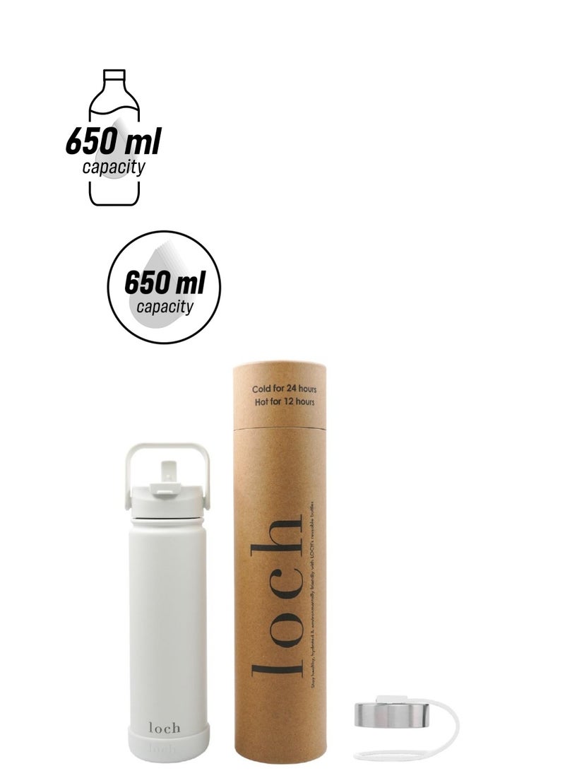 لوك زجاجة أحادية اللون بلون أبيض لؤلؤي بسعة 650 مل - Image 1