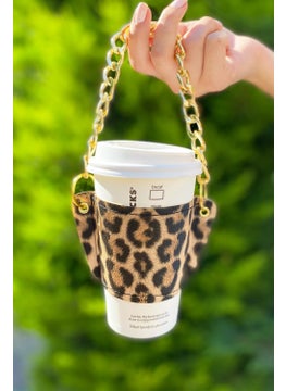 Bahels Women's Leopard Special Series Leather Coffee Cup Holder  - Image 2