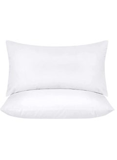 AL WADI FURNITURE AWF Al Wadi Furniture Compressed Set of 2 Microfiber Pillow for Home,Hotel,Office,Guest,Chair,Sofa,Camping, Standard, White, 48W x 70L cm  - Image 1