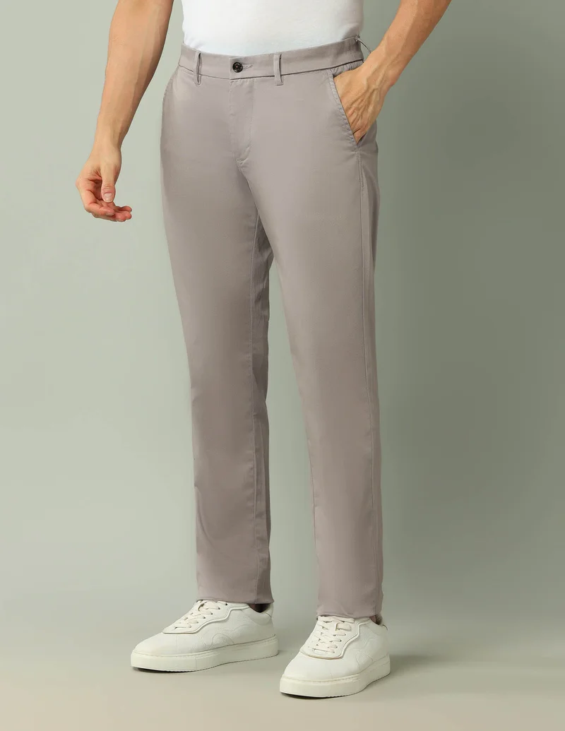 Arrow Medium Red Mid Rise Slim Fit Trousers for Men | Best Price UAE