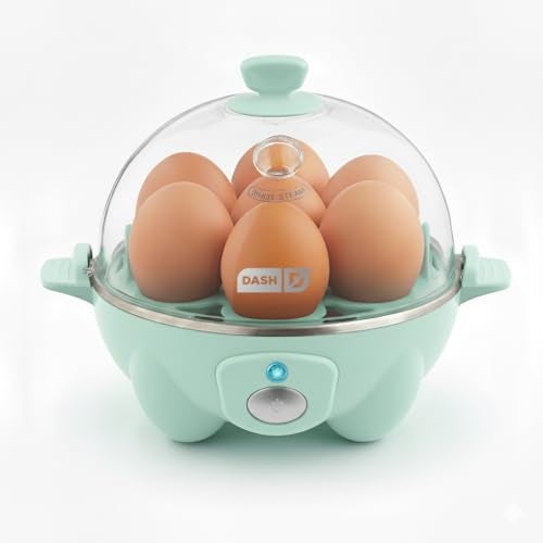 Dash Rapid Egg Cooker - Boiler, Poacher & Steamer - Includes Measuring & Recipe Guide - Dishwasher Safe - Holds 7 Eggs, Aqua - Image 1