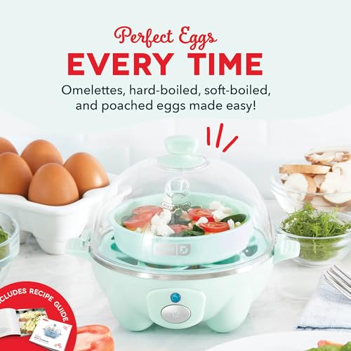 Dash Rapid Egg Cooker - Boiler, Poacher & Steamer - Includes Measuring & Recipe Guide - Dishwasher Safe - Holds 7 Eggs, Aqua - Image 3