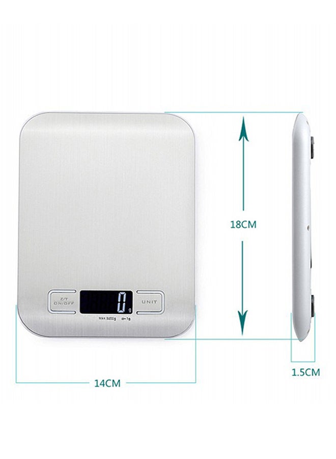 LED Digital Food Weighing Scale Silver 5000grams - Image 2