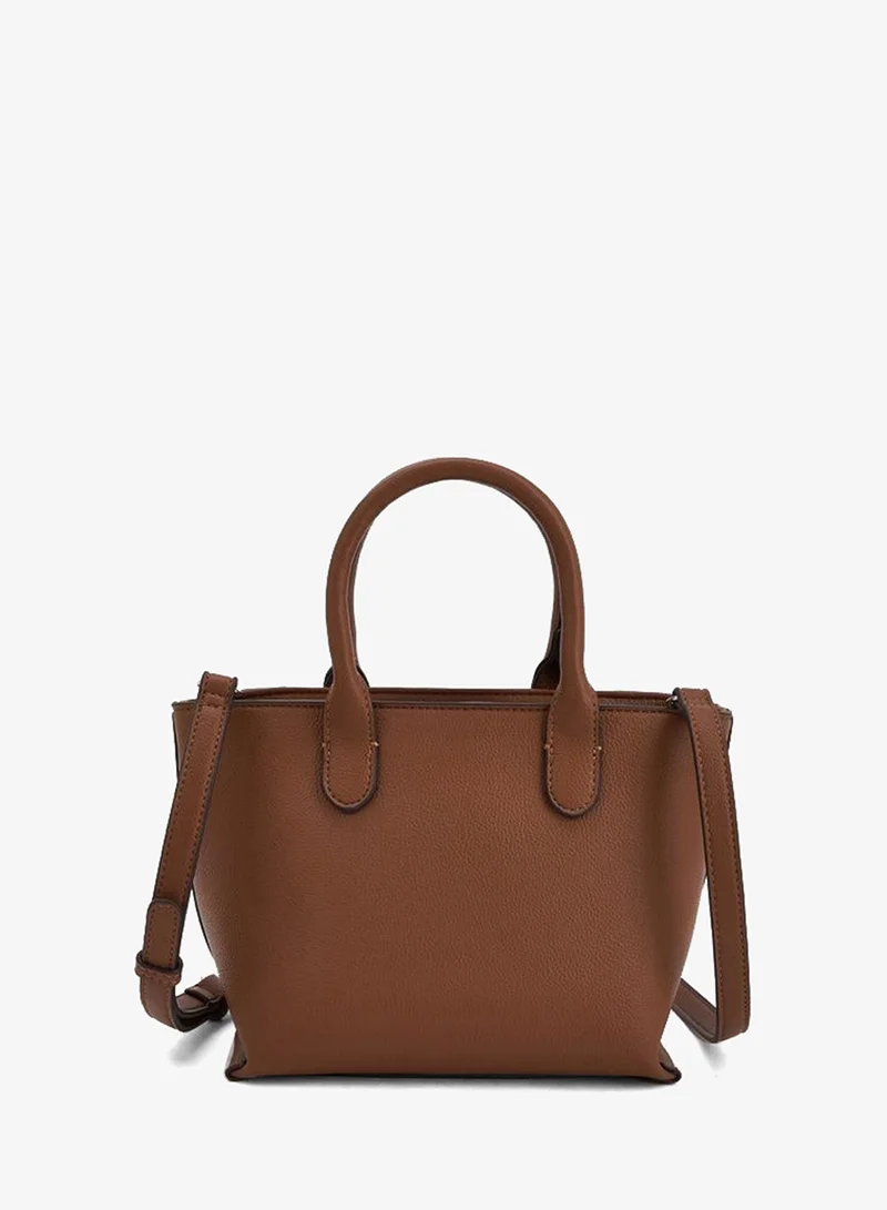 Celeste BROWN Textured Tote Bag With Double Handle for Women | Best Price UAE