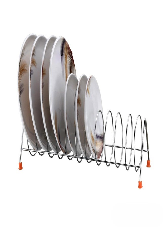 GRIDKITCHEN ™ Steel Big Plate Rack Stand | Thali Rack | Dish Rack | Lid Holder | Utensil Rack | Kitchen Storage | Space Saver | Organizer Stand for Dining Table -Pack of 1 - Image 2