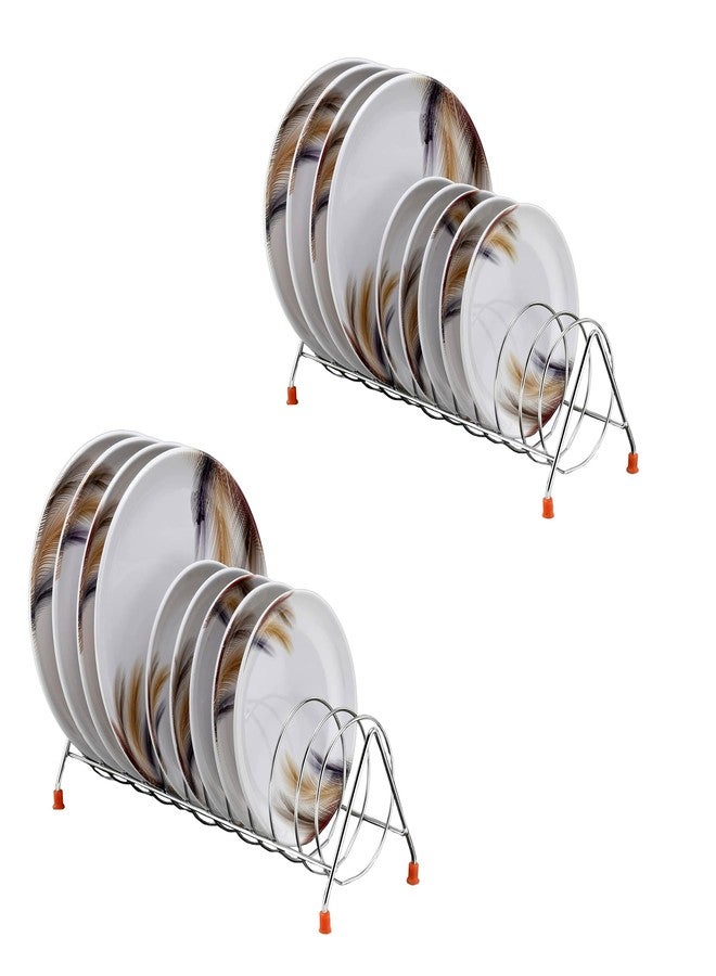 GRIDKITCHEN ™ Steel Big Plate Rack Stand | Thali Rack | Dish Rack | Lid Holder | Utensil Rack | Kitchen Storage | Space Saver | Organizer Stand for Dining Table -Pack of 1 - Image 5