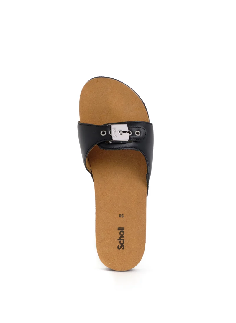 شول MULES BLACK PESCURA FLAT CORK