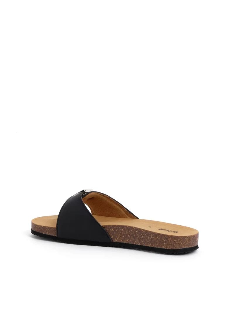 شول MULES BLACK PESCURA FLAT CORK