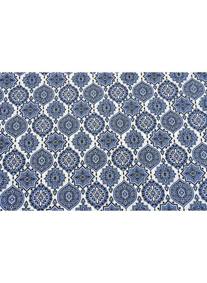 EasyGoods® 240 TC Cotton Bedsheet for Double Bed -Floral Ocean Blue|Ethnic24 Bedsheet King Size Bed Cotton|King Size Bedsheet|Double Bedsheet with 2 Pillow Covers 90x108 Inch|Handcrafted Bed Sheets - Image 5