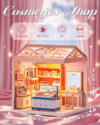 Kisoy DIY Miniature House Kit Tiny House Kit with Furniture and LED Light Mini Blocks Model Kit Sets DIY CraftsHobbies Toys for AdultsBeauty Store - Image 5