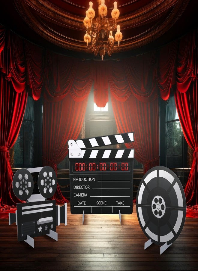 مجموعة كوبكيم المكونة من 3 قطع لتزيين حفلات ليلة السينما، تتضمن حامل عرض أفلام كبير مقاس 23.6 بوصة وجهاز عرض بكرات، مثالية لتزيين غرفة السينما المنزلية أو غرفة السينما أو الحفلات. - Image 1