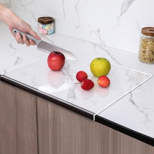 LPZXH Acrylic Cutting Board with Counter Lip, 2025 Upgraded Thicker Clear Cutting Boards, 16.1x12.6 Inch Large Non-Slip Cutting Board for Kitchen Countertop Protection, Perfect Kitchen Gadgets & Gifts - Image 1