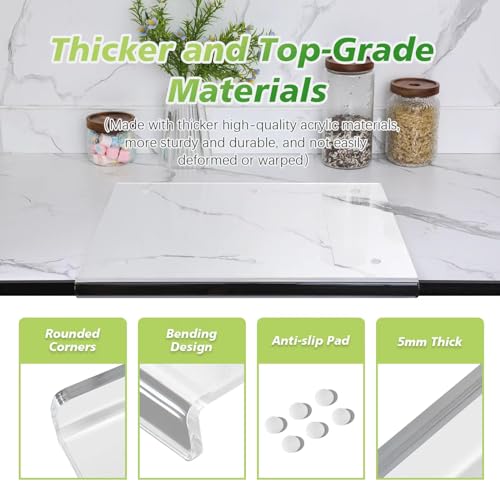 LPZXH Acrylic Cutting Board with Counter Lip, 2025 Upgraded Thicker Clear Cutting Boards, 16.1x12.6 Inch Large Non-Slip Cutting Board for Kitchen Countertop Protection, Perfect Kitchen Gadgets & Gifts - Image 3