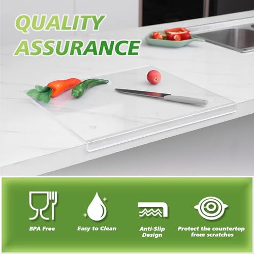 LPZXH Acrylic Cutting Board with Counter Lip, 2025 Upgraded Thicker Clear Cutting Boards, 16.1x12.6 Inch Large Non-Slip Cutting Board for Kitchen Countertop Protection, Perfect Kitchen Gadgets & Gifts - Image 4