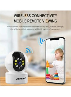 JORTAN Jortan 1080P Intelligent Wi-Fi Cradle Head Indoor Camera, Baby Monitoring, IR and Color Night Vision, Two- Way Talking, Motion Detection, Motion Tracking, 360°/90° PTZ control Indoor Security Camera  - Image 4