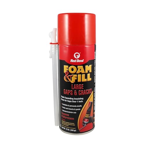 Red Devil 0909 Spray Foam, Fill Large Gaps & Cracks Expanding Insulation Polyurethane Foam Sealant, 12 Oz, Off White - Image 1
