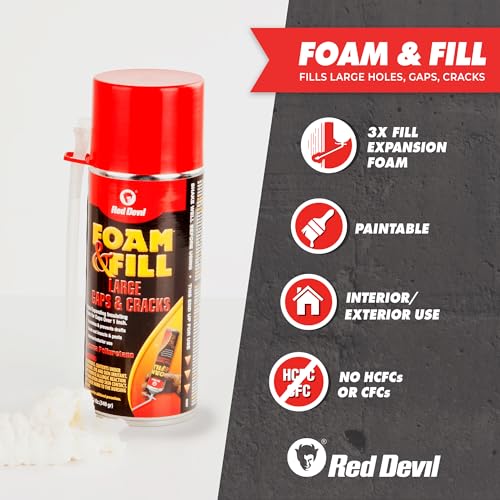 Red Devil 0909 Spray Foam, Fill Large Gaps & Cracks Expanding Insulation Polyurethane Foam Sealant, 12 Oz, Off White - Image 2